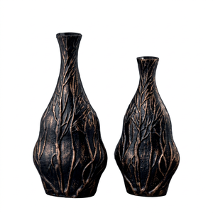 <b>Unique</b> Metallic Tabletop <b>Vase</b> for Indoor/Outdoor Decor Coastal Design Rust Resistant Handmade Sleek Finish for Home Elegance - Product Image 1