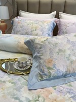 Parure de lit double 4 pièces de haute qualité en coton à fibres longues Aineng, imprimé floral, anti-acariens, style européen/américain