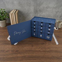 Calendario dell'Avvento di Lusso Personalizzato a Forma di Libro, 12 Giorni, Confezione Rigida Stampata per Gioielli, Scatola per il Conto alla Rovescia di Natale