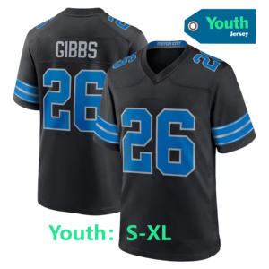 底特律青年足球球衣26吉布斯97哈钦森16戈夫14圣布朗20桑德斯58休威尔5蒙哥马利缝制球衣 - Product Image 3