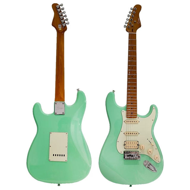 SurpassMusic Professional Electric Guitar 22 Rounded 6 Strings Maple Neck OEM End Frets Full Size Electric Guitar