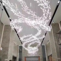 Lustre en acrylique LED personnalisé de luxe pour hall d'hôtel, restaurant, décoration de villa et projets d'hébergement haut de gamme