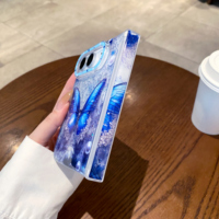 Nouvelle coque de téléphone IMD rose à la mode avec motif papillon, adaptée à l'iPhone 18flod ultra