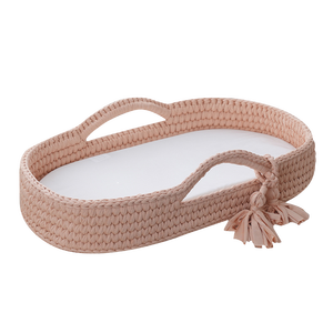 Nuohui colorido multifuncional ganchillo bebé cambiador cesta 100% algodón colorido hecho a mano cesta tejida para bebé - Product Image 2