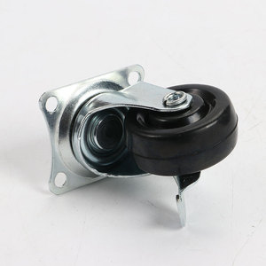 Furniture <b>Caster</b> 1.5 Inch Rubber Fixed <b>Wheel</b> Plate Mount Silent Bearing General Use - Product Image 1