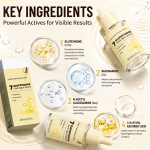 Suero Glutatión 7 para Manchas Oscuras 30ml, Niacinamida NAG, Vitamina C, Esencia Facial Iluminadora para una Piel Radiante y con Brillo, Cuidado Vegano - Product Image 1