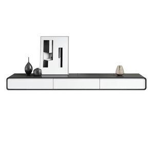 Mobile <span class=keywords><strong>TV</strong></span> in Legno Massello da Terra a Soffitto, Stile Crema Naturale, Moderno e Minimalista, per Soggiorno, con Tavolino da Caffè - Product Image 5