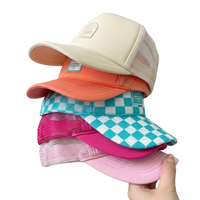 Gorra de béisbol deportiva snapback estructurada de alta calidad, personalizada, en blanco, de 7 paneles, con parte trasera de malla, visera plana, camuflaje azul y corona alta.