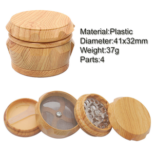 Nueva gran oferta 55 Mm 4 piezas logotipo personalizado Aleación de Zinc forma de tambor de madera molinillo de hierbas duradero - Product Image 4