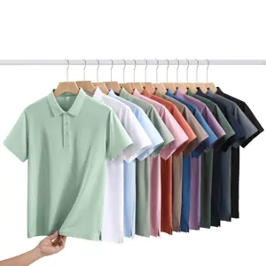 यूनिसेक्स पोलो टी शर्ट पुरुषों के लिए थोक कस्टम कढ़ाई लोगो कस्टम मुद्रित सादा गोल्फ पोलो 100% सूती टीशर्ट