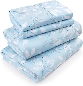 Bán buôn mềm 100% sợi nhỏ sâu giường Sheets Set in được trang bị Sheets đối với giường hai pillowcase