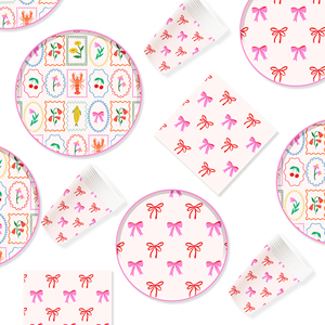 Kit de Décoration de Table pour Fête d'Anniversaire d'Enfant DAMAI, Nœud Rose, Assiettes en Papier Jetables, Bannière, Nappe, Ensemble de Vaisselle de Fête - Product Image 3