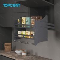 Cesto Elevatório Retrátil Topcent para Armário de Cozinha, Escorredor de Louça em Aço
