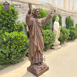 Statua di <span class=keywords><strong>Gesù</strong></span> in Bronzo TREVI con Mano Aperta, Scultura Religiosa Antica di <span class=keywords><strong>Gesù</strong></span> il Redentore per Esterni in Vendita - Product Image 5