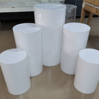 5 pièces blanc Dessert cylindre acrylique rond socle support Dessert gâteau affichage ensemble piédestal mariage socle pour la décoration de mariage