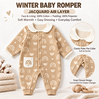 Combinaison en coton pour enfants, style mignon, matelassée 3 couches, épaisse et chaude, unisexe, personnalisable OEM, vente en gros, pyjama et vêtements d'intérieur pour bébé