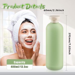 Bouteille de shampooing en plastique vert avocat de luxe, écologique, 200 ml, 300 ml, 400 ml, 500 ml, avec bouchon à clapet - Product Image 2