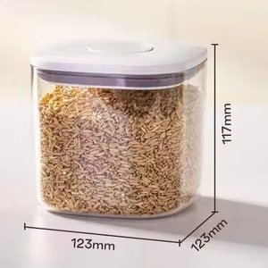 <b>Stackable</b> Rectangle Food <b>Storage</b> <b>Containers</b> With Plastic Lids For Kitchen Freshness Preservation Minimalist Design PP Material - Product Image 4
