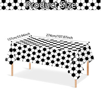 Ensemble de décoration sur le thème du football noir et blanc, cadeau de fête de célébration de match de football, nappe jetable imperméable