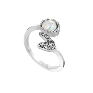 Anillo con Forma de Cola de Pez con Cuarzo Arcoíris, Plata 925, para Mujer, Uso Diario - Product Image 5