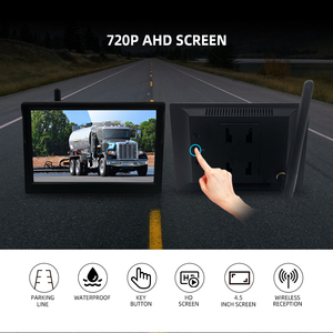 Caméra <span class=keywords><strong>de</strong></span> recul sans fil Wemaer avec 18 LED IR pour vision nocturne, étanche + moniteur <span class=keywords><strong>de</strong></span> voiture 4,5 pouces pour camping-car, bus, camion, <span class=keywords><strong>remorque</strong></span> - Product Image 2