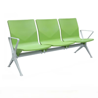 Chaise d'attente hospitalière 3 places, banc d'attente robuste en PU pour cliniques et hôpitaux