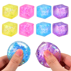 Balle anti-stress cube de glace colorée, jouet sensoriel souple, cube à presser pour garçons et filles - Product Image 2