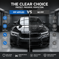 Film de protection de peinture automobile en TPU brillant hydrophobe 8,5 mil, anti-rayures, anti-UV, auto-réparateur, anti-jaunissement, MOQ une rouleau