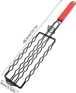 Cesta de malla metálica portátil para asar a la parrilla, resistente al calor, accesorios para parrilla de salchichas para barbacoas y fiestas al aire libre - Product Image 2