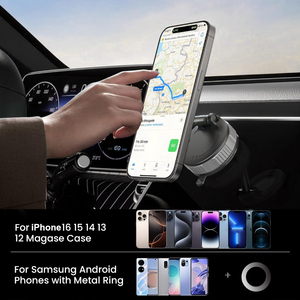 Nouveaux produits <span class=keywords><strong>360</strong></span> rotation aspiration sous vide support pour téléphone en alliage de Zinc sous vide magnétique Adsorption support pour téléphone pour salle de sport voiture mur verre - Product Image 5