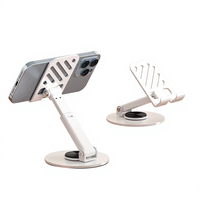 Support de téléphone rotatif à 360° en alliage d'aluminium, support de tablette pliable de bureau, design ajouré réglable, support de refroidissement pour iPhone