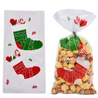 Sac en BOPP auto-adhésif jetable de Noël 12,5*27,5CM pour bonbons et emballages