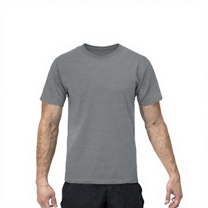 T-shirt en coton blanc uni pour homme, coupe ajustée, col rond, logo personnalisé imprimé, manches courtes, style formel, blanc, 180g, écologique - Product Image 2