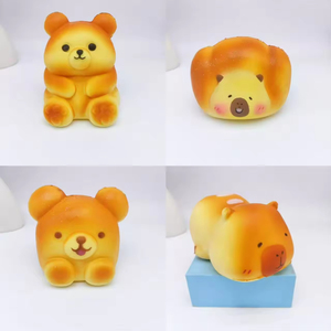 Custom <b>Cute</b> Butter <b>Bear</b> Slow Rebound Squishy Toy Soft Squeeze Stress Relief Toy For Kids Wholesale - Product Image 4