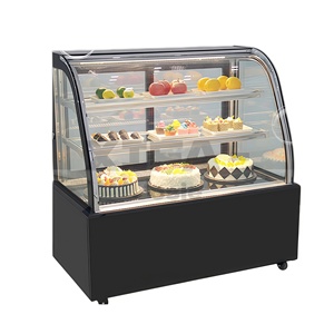 Vitrina Refrigerada Curva <span class=keywords><strong>de</strong></span> Vidrio para Pasteles, en Acero Inoxidable, Popular y en Oferta, para Panadería - Product Image 5