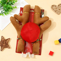 Ensemble de décorations de Noël pour voiture : bois de renne, cerf, avec nez rouge – Accessoires de décoration de véhicule pour fêtes de fin d'année