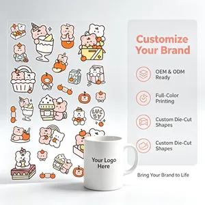 Pegatinas Impermeables para Botellas y Vasos, Impresión Personalizada con Logotipo de Marca, Adhesivos de Vinilo Autoadhesivos para Tazas - Product Image 1