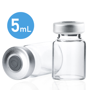 Glass Pharmacy Vial <b>Bottle</b> with Rubber <b>Stopper</b> Clear Empty Container for Cosmetic Serum and Lab Packaging Use - Product Image 4