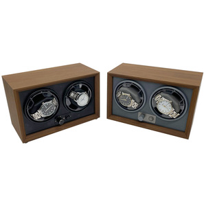 Caja de almacenamiento de reloj de madera para hombre a precio de fábrica, enrollador de reloj eléctrico giratorio silencioso de 5 velocidades - Product Image 1