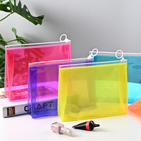 Sac de maquillage imperméable à la mode personnalisé JOYSUN, sac cosmétique en PVC avec fermeture à glissière en plastique