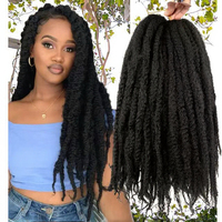 Capelli Marley per Twists, 18 Pollici, Afro Kinky, Extension Sintetiche per Trecce Marley