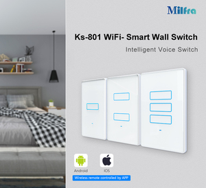 Commutateur de contrôle mutuel Wifi 3 voies Commutateur tactile intelligent 1/2/3 Gang avec commutateur d'écran en verre Support Google home alexa - Product Image 6