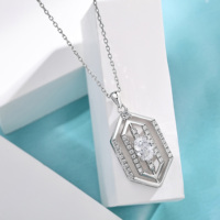 Collier pour femme en argent sterling 925 de haute qualité, pendentif géométrique en zircon taille ovale, plaqué rhodium