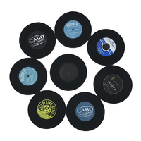 Sous-verre en PVC souple imperméable pour bureau, hôtel, disque rond en vinyle