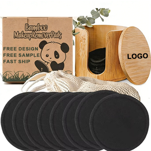 Lingettes démaquillantes réutilisables personnalisées avec logo, en coton cosmétique, rondes, en fibre de bambou, lavables - Product Image 1