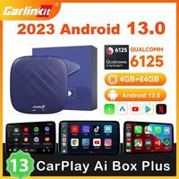 Adaptador CarlinKit 8+128GB Inalámbrico/Cableado de CarPlay a Sistema Android 13.0 con Caja Inalámbrica Auto CarPlay Ai