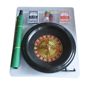 Family Game Toy 12 Inch Roulette Wheel Playing Cards Set