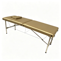 Table de massage portable pliable en acier inoxydable durable à 2 sections pour spa et institut de beauté