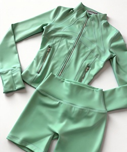 Ensemble short 2 pièces pour femme, logo personnalisé, coton, tenue <span class=keywords><strong>de</strong></span> sport, fitness, yoga, survêtement, vêtements <span class=keywords><strong>de</strong></span> sport décontractés d'été, vêtements <span class=keywords><strong>de</strong></span> gym, OEM - Product Image 2