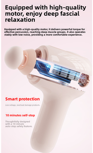 RS Nouveau <span class=keywords><strong>pistolet</strong></span> de <span class=keywords><strong>massage</strong></span> sans fil portable et élégant, moteur sans balais, masseur corporel pour la tête, le cou, le bras, utilisation des tissus profonds - Product Image 3